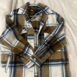 Zara long plaid overshirt